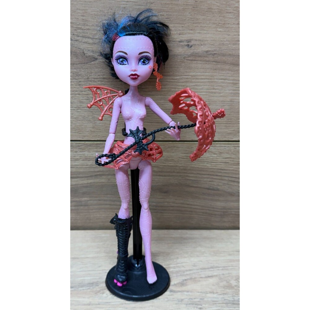Monster High Dracubecca Freaky Fusion Doll Nude w/ Wing, Parasol, Boot & Stand
